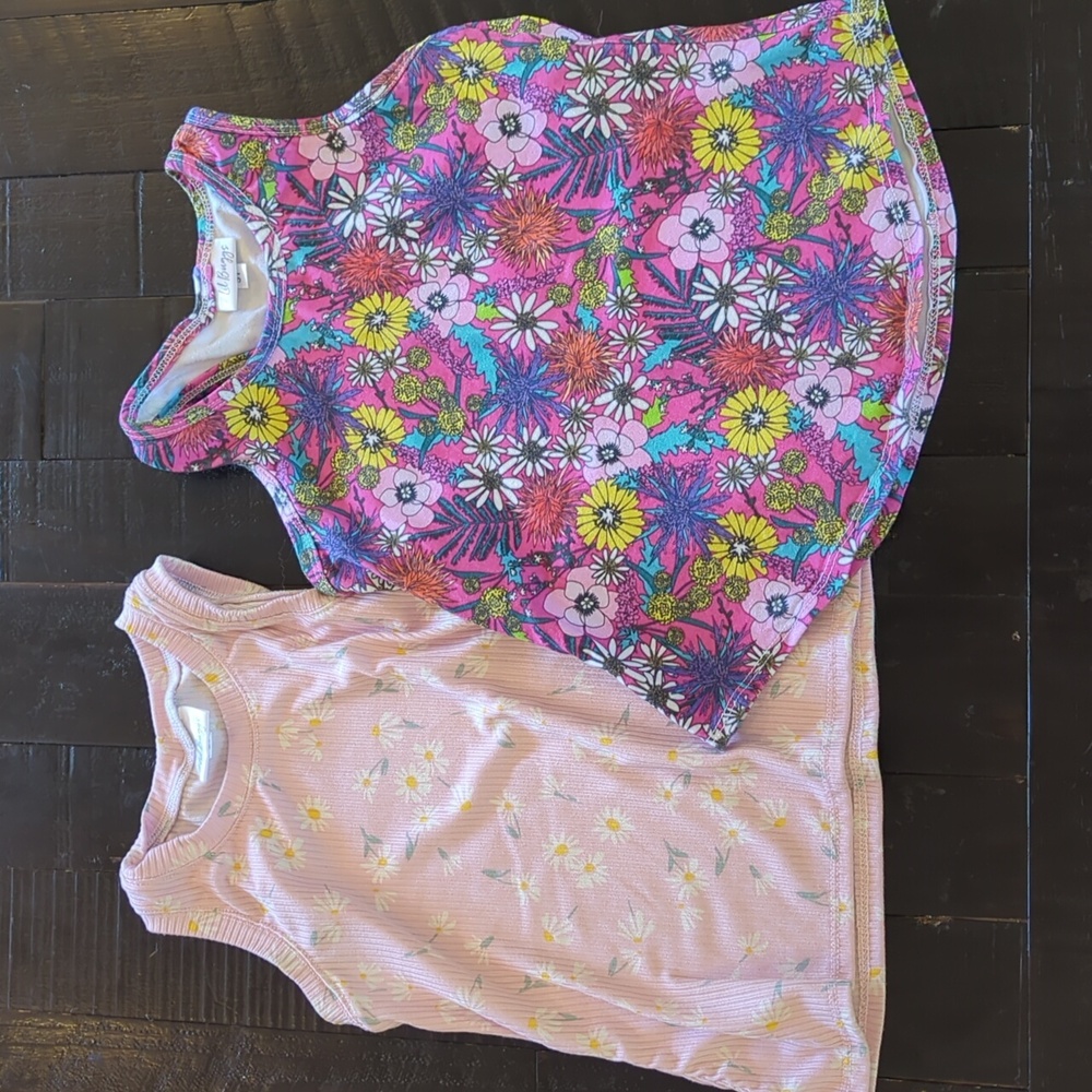Floral Kids Tank Tops - Set of 2